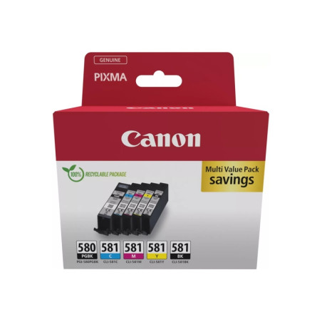 PGI580/CLI581 Pack de 5 Cartuchos de Tinta CANON Original - 2078C007