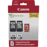 PG-510/CL-511 Multipack de 2 Cartuchos de Tinta Originales + 50 Hojas de Papel Fotografico CANON - 2970B017