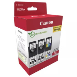 PG-560XL + CL-561XL Pack de 3 Cartuchos de Tinta CANON Original - 3712C009