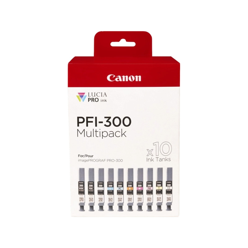 PFI300 Pack de 10 Cartuchos de Tinta CANON Original - 4192C008
