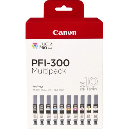 PFI300 Pack de 10 Cartuchos de Tinta CANON Original - 4192C008