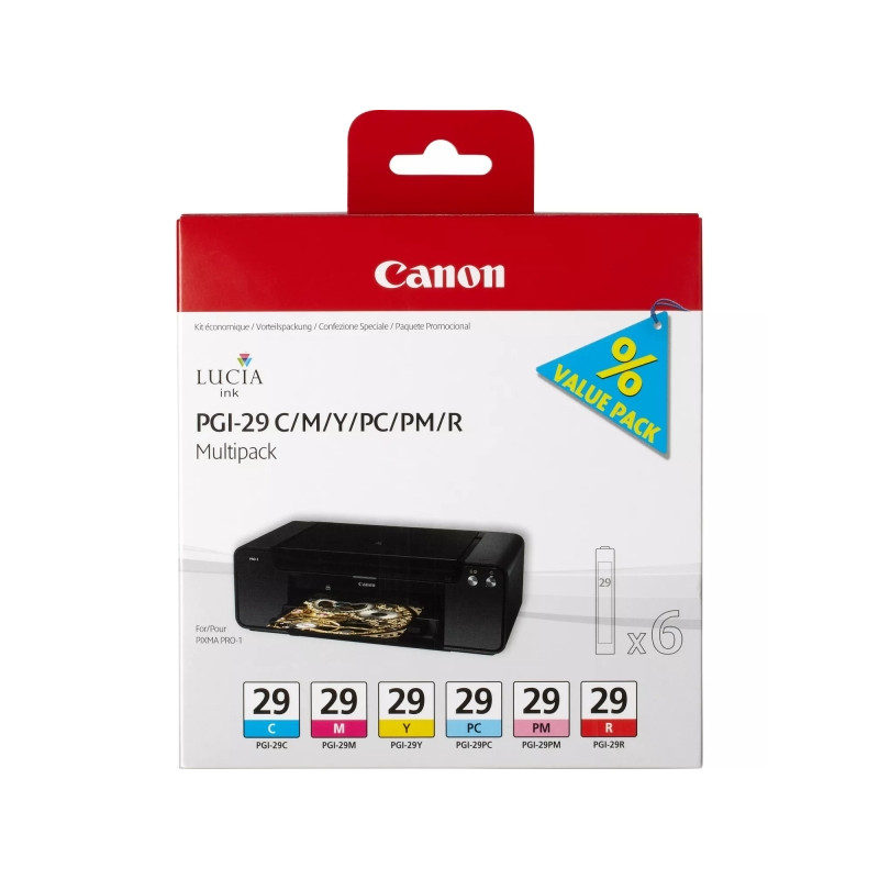 PGI29 Pack de 6 Cartuchos de Tinta CANON Original - 4873B005