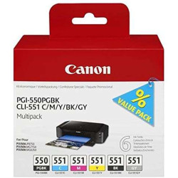 PGI550/CLI551 Pack de 6 Cartuchos de Tinta CANON Original - 6496B005