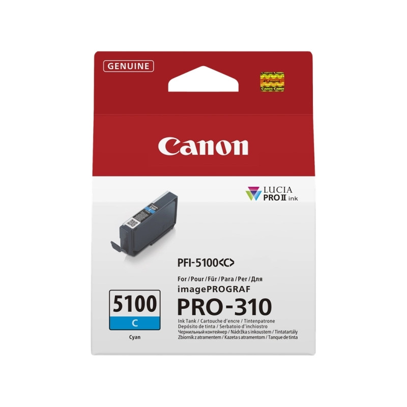 PFI5100 Cyan Cartucho de Tinta CANON Original - 6953C001/PFI-5100C
