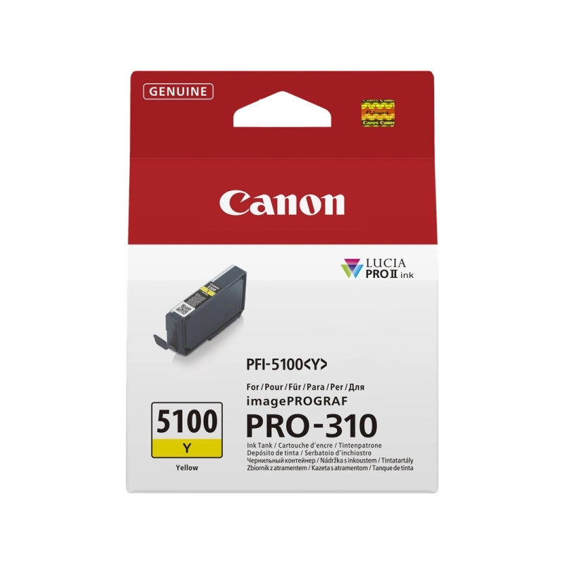 PFI5100 Amarillo Cartucho de Tinta CANON Original - 6955C001/PFI-5100Y