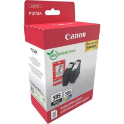 PG-595/CL-586 Multipack de 2 Cartuchos de Tinta Originales + 50 Hojas de Papel Fotografico CANON - 7171C004