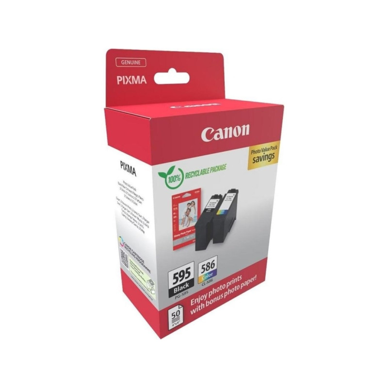 PG-595/CL-586 Multipack de 2 Cartuchos de Tinta Originales + 50 Hojas de Papel Fotografico CANON - 7171C004
