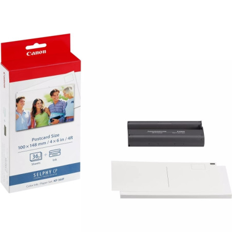 KP-36IP Pack de Tinta Original y 36 Hojas Papel Fotografico, 100x148 mm CANON - 7737A001