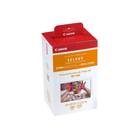RP-108 Value Pack CANON Original - 2x Kits de Tinta de 54 Impresiones - 108 Hojas de Papel Foto 100x148 mm (4x6") - 8568B001