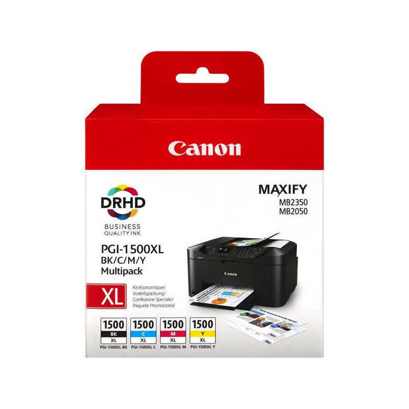 PGI1500XL Pack de 4 Cartuchos de Tinta CANON Original - 9182B004/9182B010