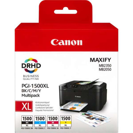 PGI1500XL Pack de 4 Cartuchos de Tinta CANON Original - 9182B004/9182B010