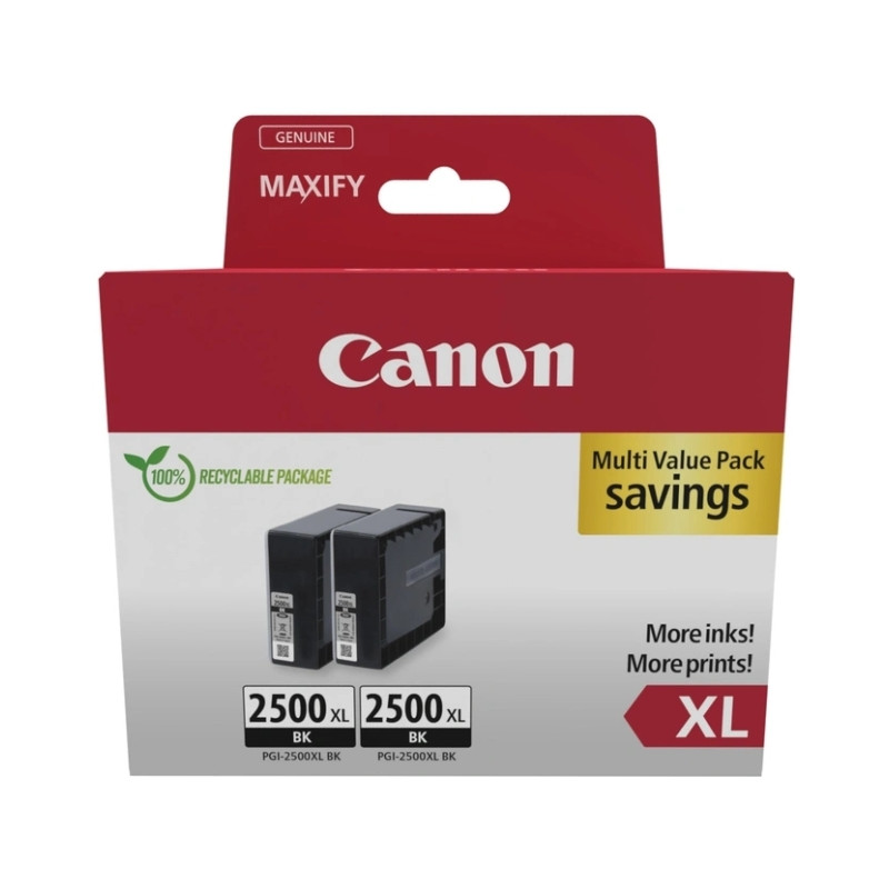 PGI-2500XL Multipack de 2 Cartuchos de Tinta Originales Negro CANON - 9254B011