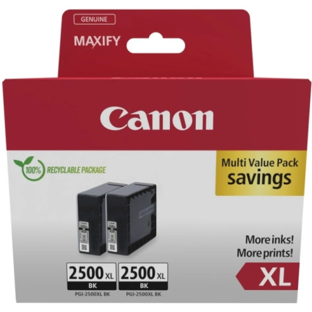PGI-2500XL Multipack de 2 Cartuchos de Tinta Originales Negro CANON - 9254B011