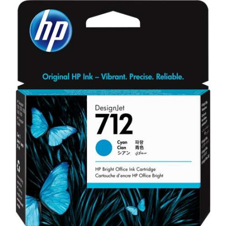 HP 712 Tinta 3ED67A Cartucho de Tinta Cian Original