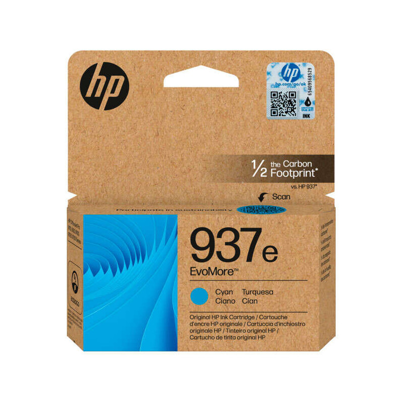 HP 937e XL Tinta 4S6W6NE Cartucho de Tinta Cian Original