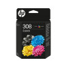 HP 308 + Pack 2 es Tinta 6L6S6UE Cartucho de Tinta Negro Y Tricolor Original