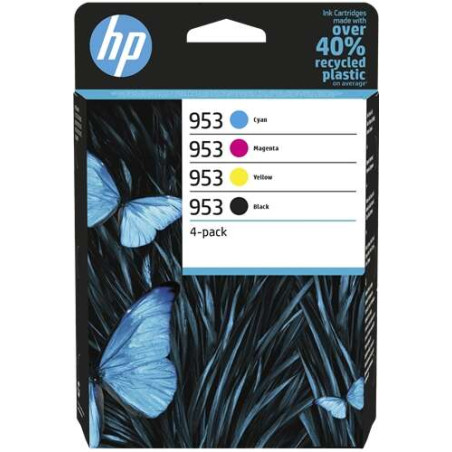 HP 953 Pack 4 es Tinta 6ZC69AE Cartucho de Tinta 4 Colores Original