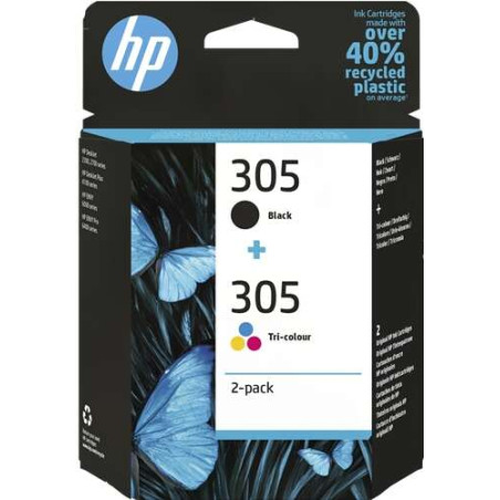HP 305 + Pack 2 es Tinta 6ZD17AE Cartucho de Tinta Negro Y Tricolor Original