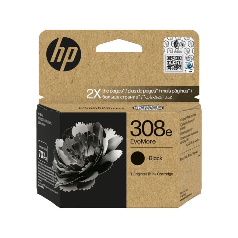 HP 308e EvoMore Tinta 7FP22UE Cartucho de Tinta Negro Original
