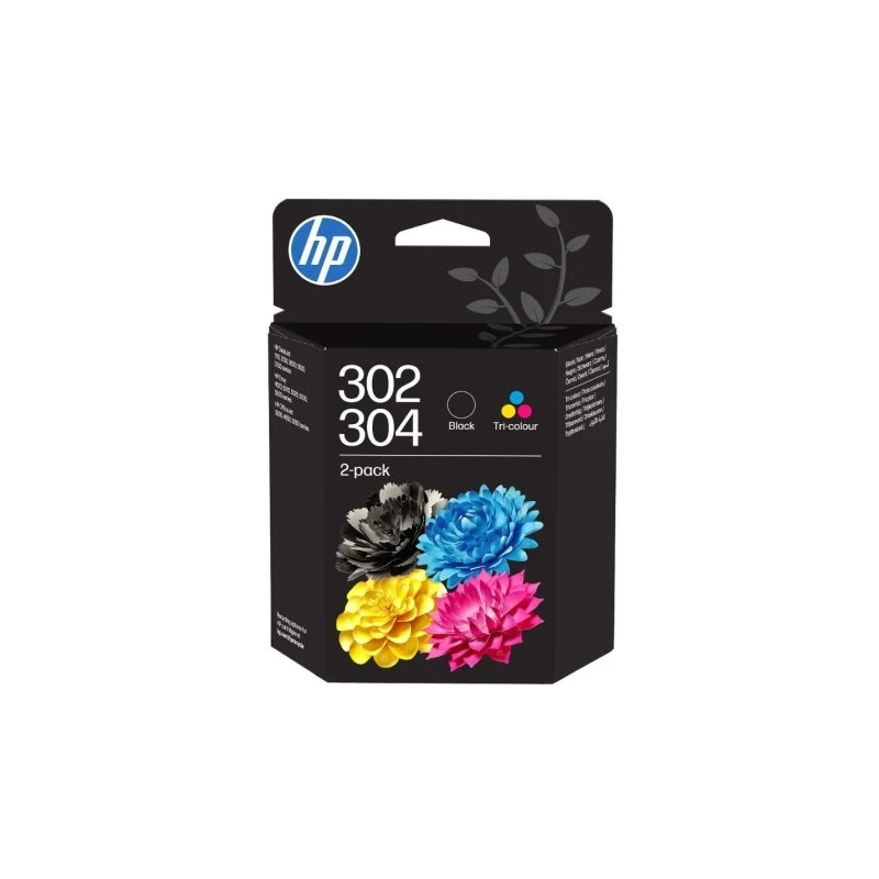 HP 302/304 + Pack 2 es Tinta B82L1AE/X4D37AE/3JB05AE Cartucho de Tinta Tricolor Original