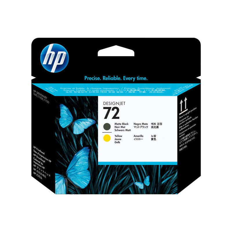 72 Cabezal de Impresion HP Original - Negro Mate y Amarillo - C9384A