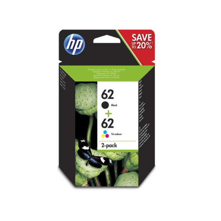 HP 62 + Pack 2 es Tinta N9J71AE Cartucho de Tinta Negro Y Tricolor Original