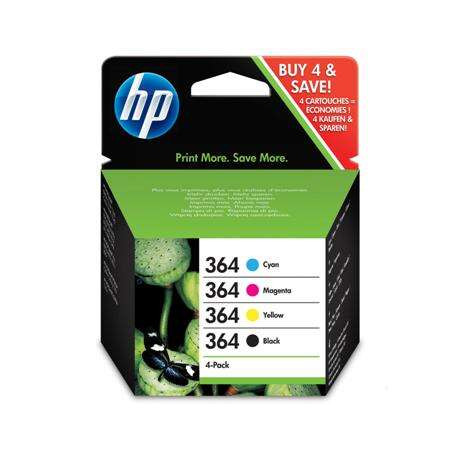 HP 364 Pack 4 es Tinta N9J73AE Cartucho de Tinta 4 Colores Original