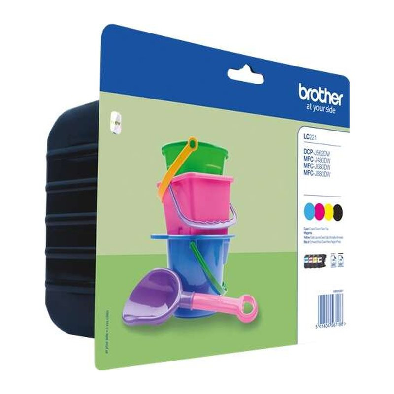 Cartucho de Tinta Brother LC221 Pack 4 es/LC221VALBP 4 Colores Original