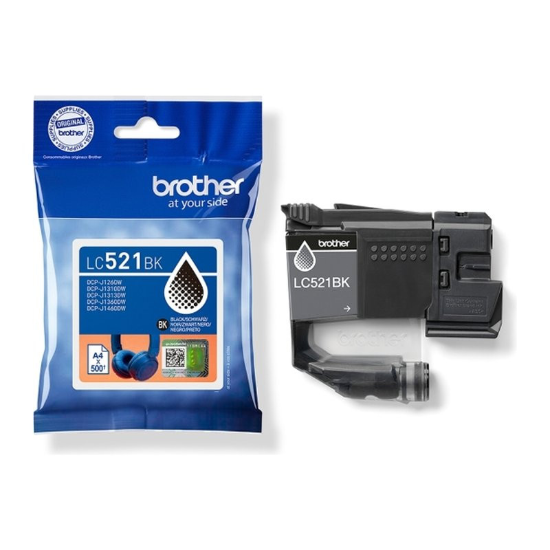 Cartucho de Tinta Brother LC521/LC521BK Negro Original