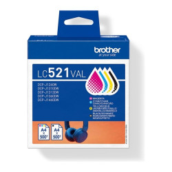 Cartucho de Tinta Brother LC521 Pack 4 es/LC521VAL 4 Colores Original