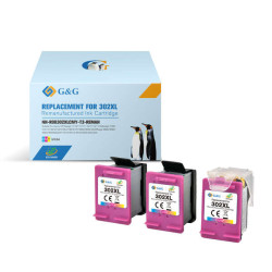 Cartucho de tinta HP G&G 302XL Color Pack de 3 Cartuchos de