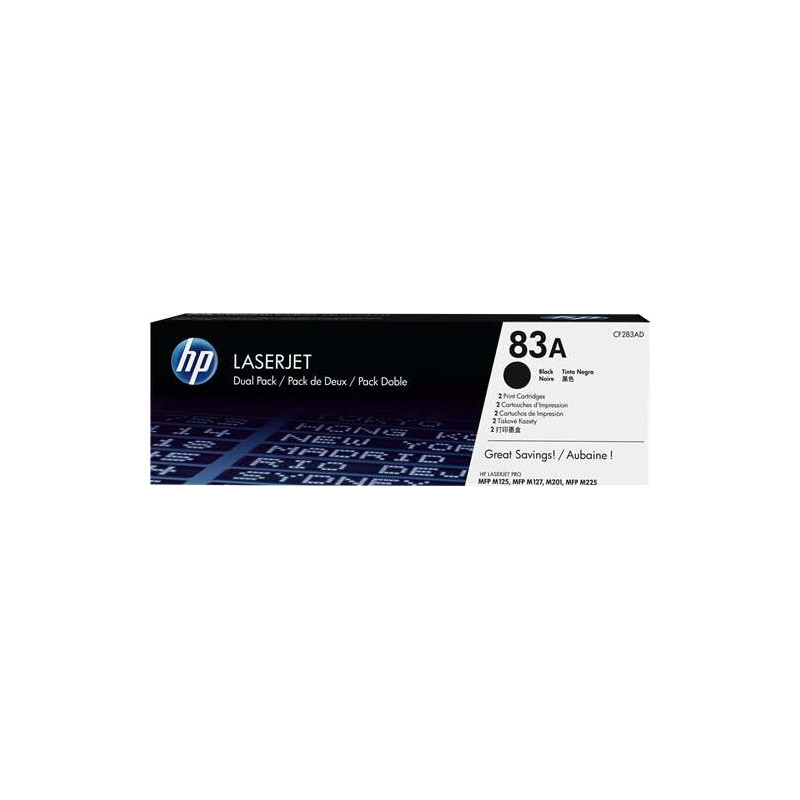 Tóner HP CF283A Pack de 2 Cartuchos de Toner es - 162,31€