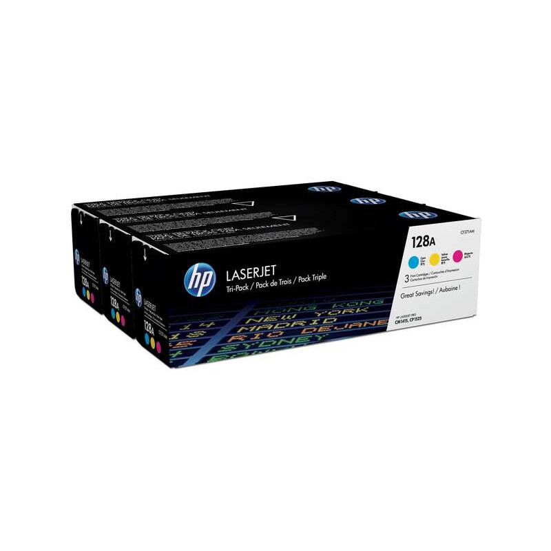 Tóner HP CE321A/CE322A/CE323A Pack de 3 Cartuchos de Toner
