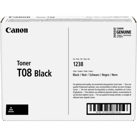 Tóner Canon T08 Negro Original - 70,05€ | Envío 24h
