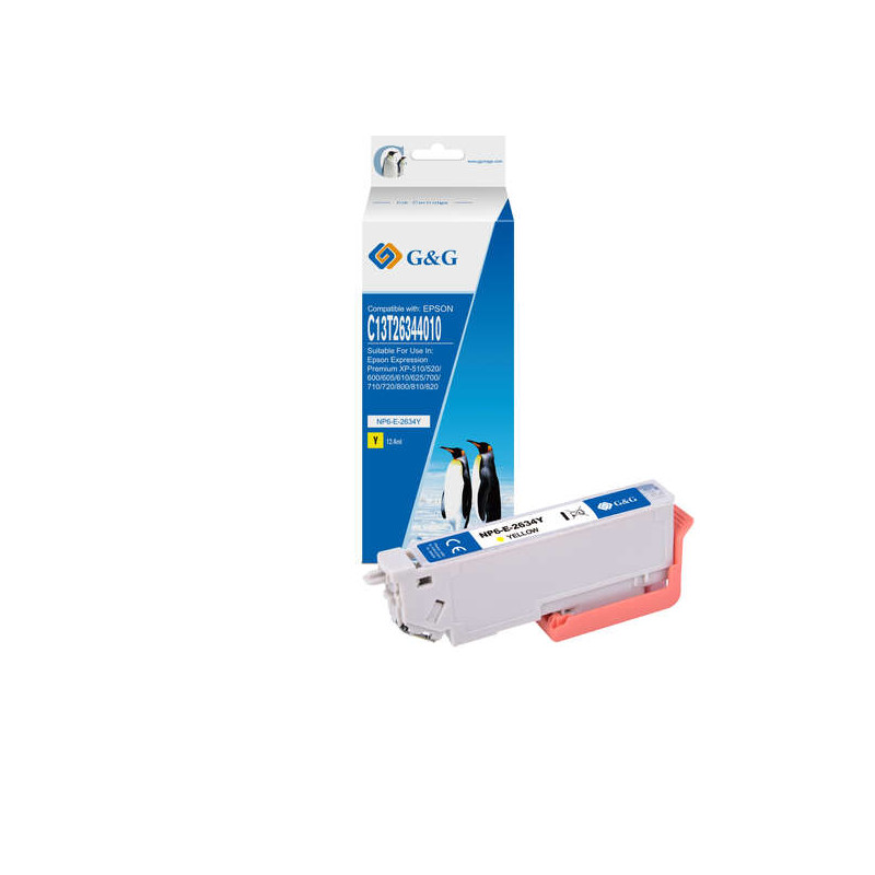 Cartucho de tinta Epson G&G T2634/T2614 (26XL) - 2,60€