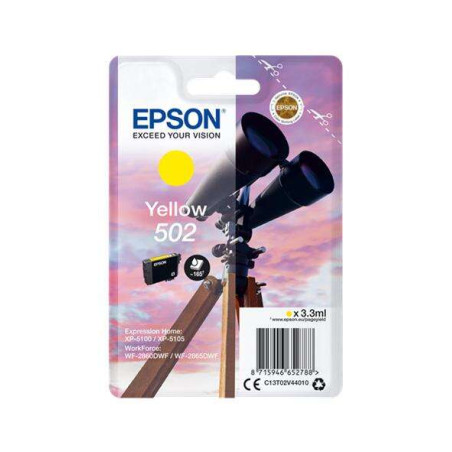 Cartucho de tinta Epson 502 Amarillo Original - 8,77€