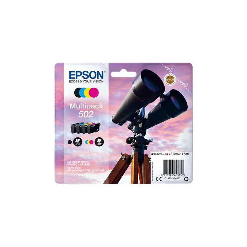 Cartucho de tinta Epson 502 Pack de 4 Cartuchos de Tinta es