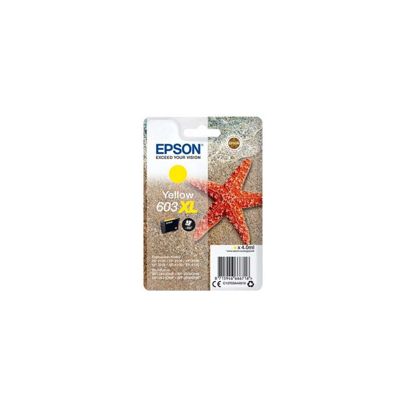 Cartucho de tinta Epson 603XL Amarillo Original - 17,62€
