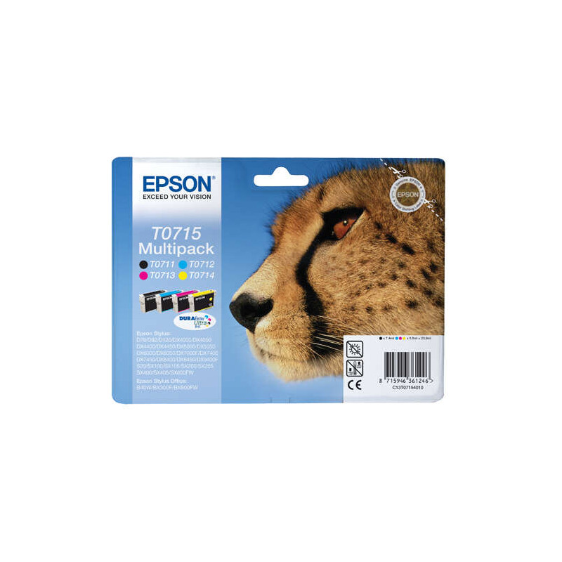 Cartucho de tinta Epson T0715 Pack de 4 Cartuchos de Tinta