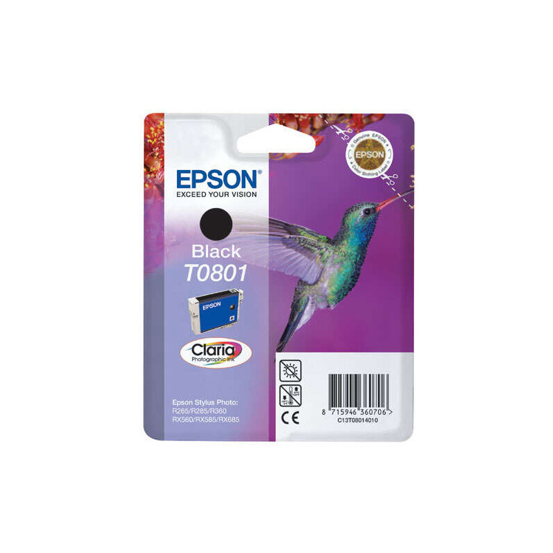 Cartucho de tinta Epson T0801 Negro Original - 13,21€