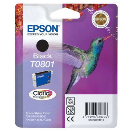 Cartucho de tinta Epson T0801 Negro Original - 13,21€