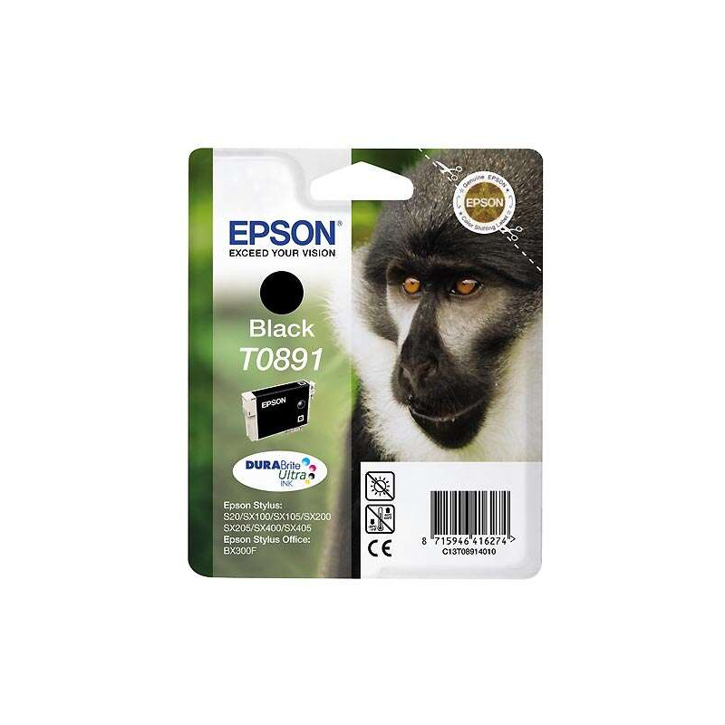 Cartucho de tinta Epson T0891 Negro Original - 9,28€