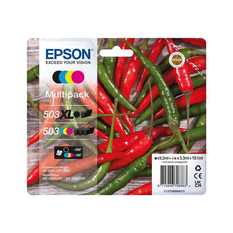 Cartucho de tinta Epson 503XL/503 Pack de 4 Cartuchos de