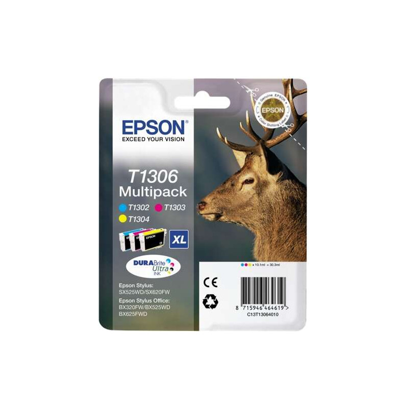 Cartucho de tinta Epson T1306 Pack de 3 Cartuchos de Tinta