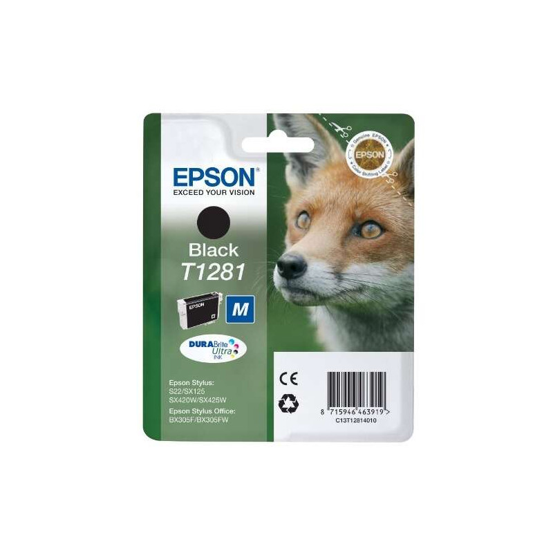 Cartucho de tinta Epson T1281 Negro Original - 13,20€