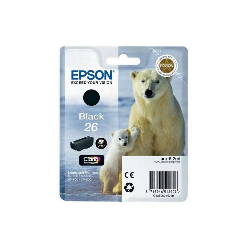 Cartucho de tinta Epson T2601 (26) Negro Original - 16,79€