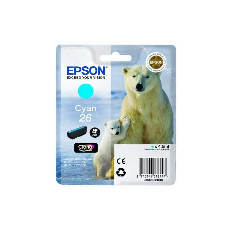 Cartucho de tinta Epson T2612 (26) Cyan Original - 13,98€