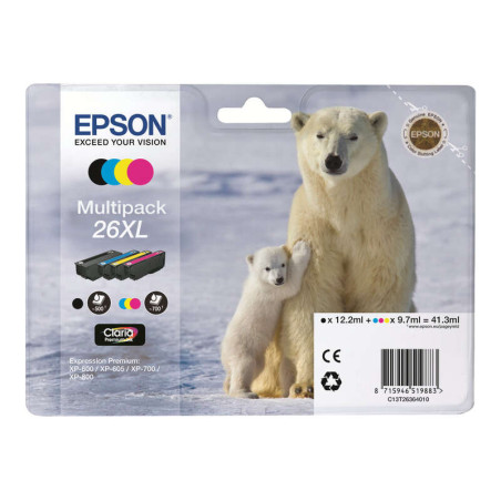 Cartucho de tinta Epson T2636 (26XL) Pack de 4 Cartuchos de