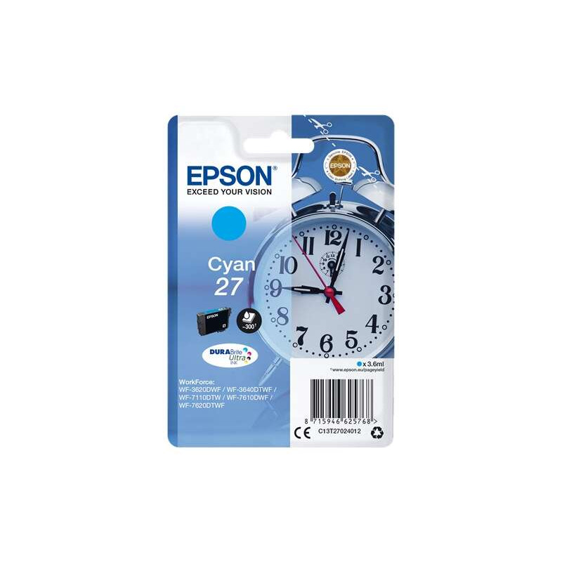 Cartucho de tinta Epson T2702 (27) Cyan Original - 12,35€