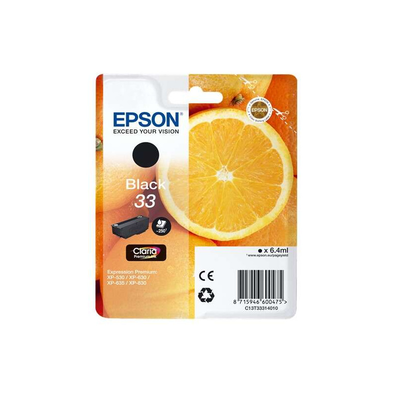 Cartucho de tinta Epson T3331 (33) Negro Original - 18,33€